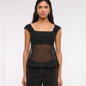 Abercrombie & Fitch Black Sheer Blouse